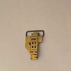 Brass 4 Wheelin 4X4 Belt Buckle Vintage Unpolished